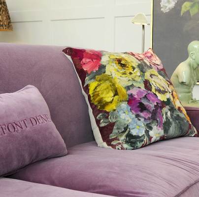 Monogrammed soft furnishings and art pieces