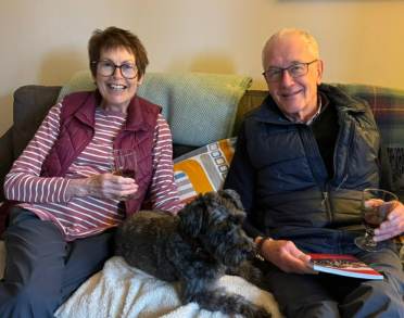 Cynthia and Tony Brett-Young, and their dog Herbert Pocket, homeowners at Audley St George's Place Cynthia and Tony Brett-Young, and their dog Herbert Pocket, homeowners at Audley St George's Place