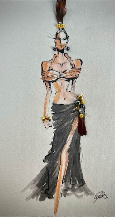 Fashion-inspired artwork by Michele Dias, owner at Cooper's Hill