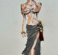 Fashion-inspired artwork by Michele Dias, owner at Cooper's Hill