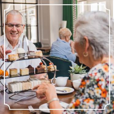 owners enjoying afternoon tea