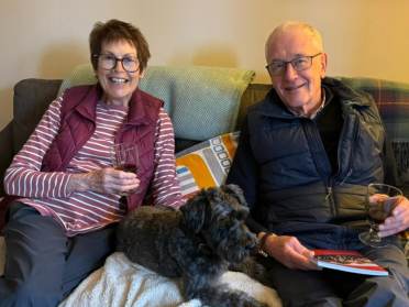 Cynthia and Tony Brett-Young, and their dog Herbert Pocket, homeowners at Audley St George's Place Cynthia and Tony Brett-Young, and their dog Herbert Pocket, homeowners at Audley St George's Place
