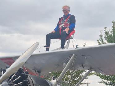 Norman completes his first ever Wing Walk at 80 years Norman completes his first ever Wing Walk at 80 years